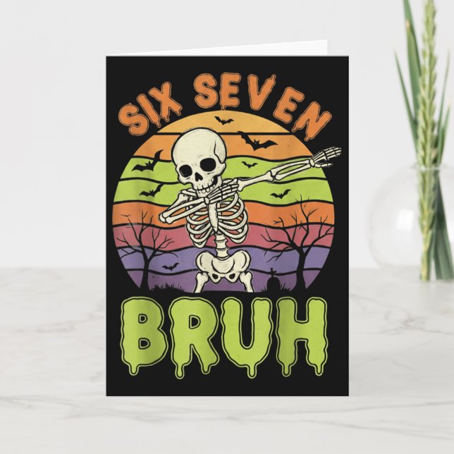67 Halloween Meme 6 7 Skeleton Six Seven Numbers F Kort (Framsida)
