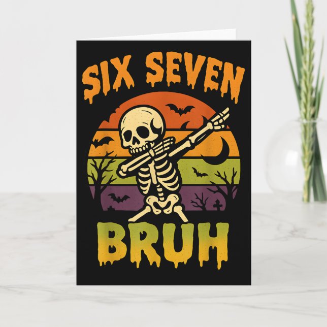 67 Halloween Meme 6 7 Skeleton Six Seven Numbers F Kort (Framsida)