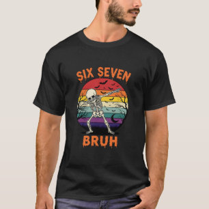 67 Halloween-meme Sex Sju Skelett Nummer Rolig T Shirt