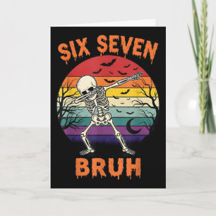67 Halloween Meme Six Seve Skelett Nummer Rolig Kort