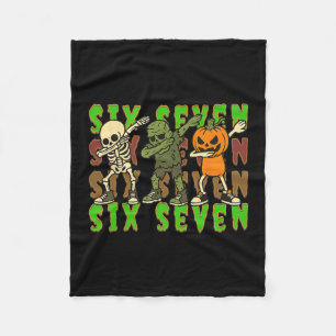 67 Halloween Meme Six Seven Dabbing Skelett Zombi Fleecefilt