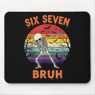 67 Halloween Meme Six Seven Skelett Nummer Roligt Musmatta