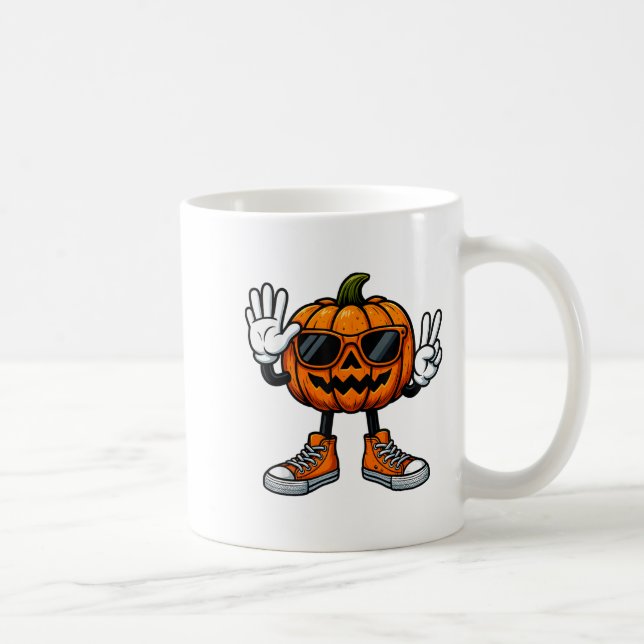 67 Halloween Pumpkin Funny Brainrot Meme Kids Sex Kaffemugg (Höger)