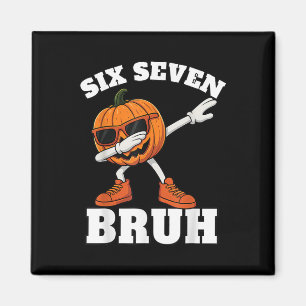 67 Halloween Rolig Sex Sju Bruh Meme Brainrot Pu Magnet