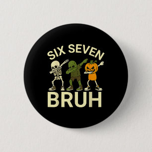67 Halloween Rolig Six Seven Meme Brainrot Pumpa Knapp