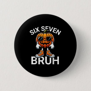 67 Halloween Rolig Six Seven Meme Brainrot Pumpa Knapp