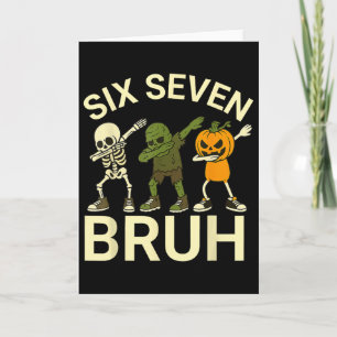67 Halloween Rolig Six Seven Meme Brainrot Pumpa Kort