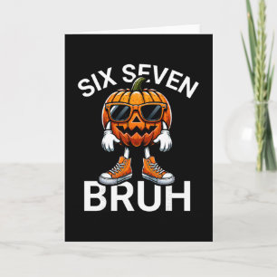 67 Halloween Rolig Six Seven Meme Brainrot Pumpa Kort
