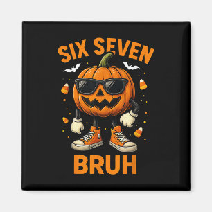 67 Halloween Rolig Six Seven Meme Brainrot Pumpa Magnet