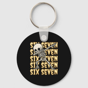 67 Halloween Rolig Six Seven Meme Brainrot Skelett Nyckelring