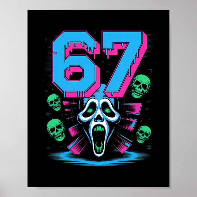 67 Halloween Scp Skräck Ansikte Skräck Kostym Tröj Poster (Framsidan)