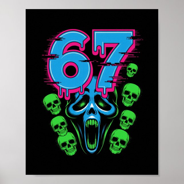 67 Halloween Scp Skräck Ansikte Skrämmande Kostym  Poster (Framsidan)