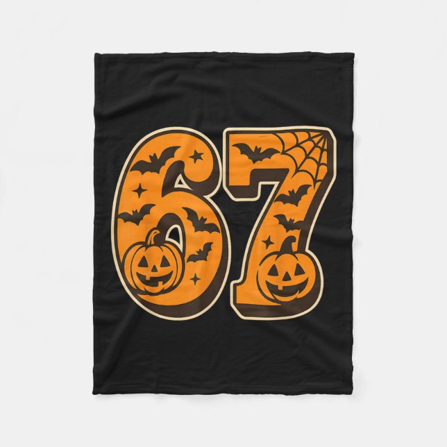 67 Halloween Six Seven Brainrot Meme Pojkar Barn K Fleecefilt (Framsidan)