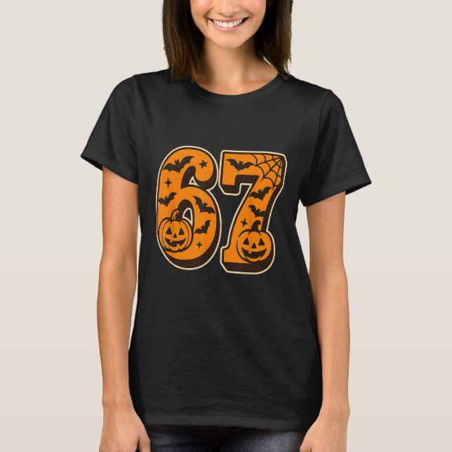 67 Halloween Six Seven Brainrot Meme Pojkar Barn K T Shirt (Framsida)