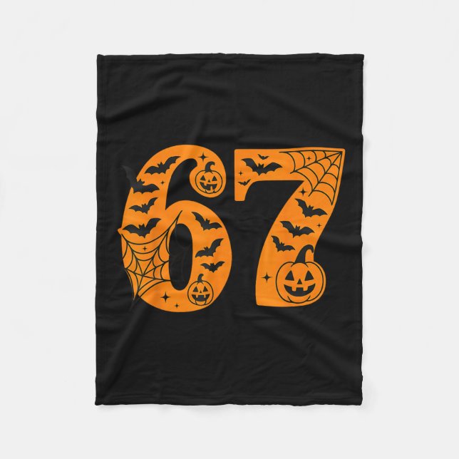 67 Halloween Six Seven Brainrot Meme Pojkar Kul Fleecefilt (Framsidan)