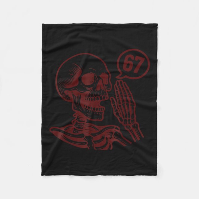 67 Halloween Skeleton Six Seven Meme Brainrot Funn Fleecefilt (Framsidan)