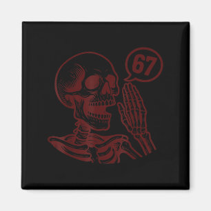 67 Halloween skelett Six Seven Meme Brainrot Rolig Magnet