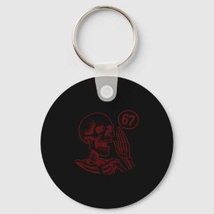 67 Halloween skelett Six Seven meme Brainrot Rolig Nyckelring