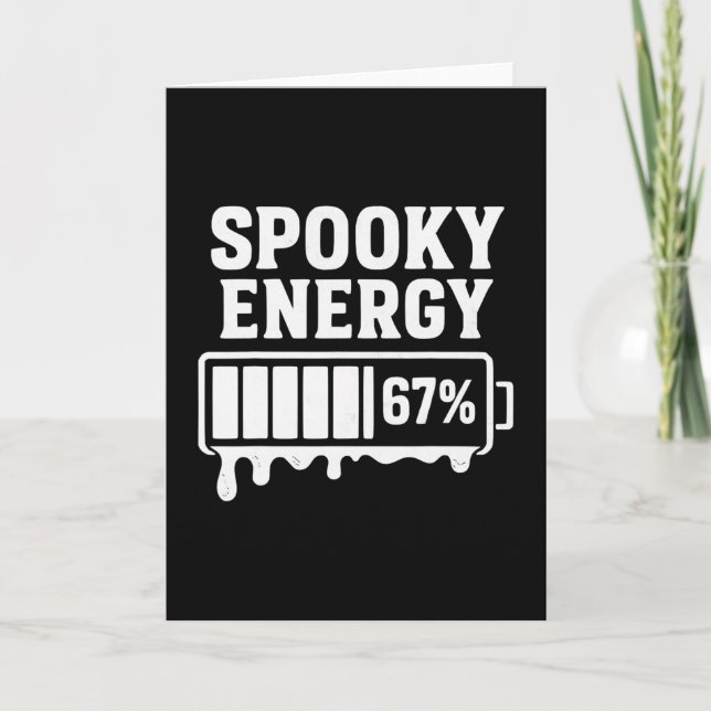 67 Halloween Spooky Energy Brainrot Meme Six Seven Kort (Framsida)