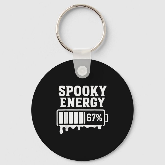 67 Halloween Spooky Energy Brainrot Meme Six Seven Nyckelring (Framsida)