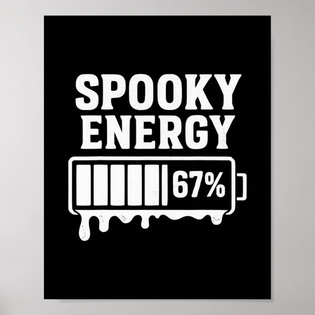 67 Halloween Spooky Energy Brainrot Meme Six Seven Poster (Framsidan)