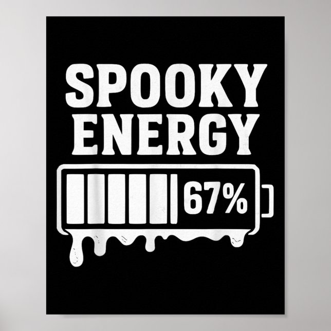 67 Halloween Spooky Energy Brainrot Meme Six Seven Poster (Framsidan)
