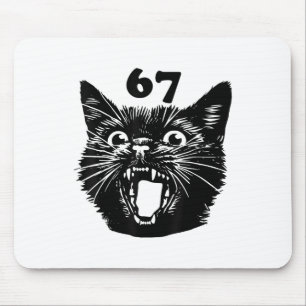 67 Halloween Svart Katt Brainrot Meme Sex Sju Tjej Musmatta