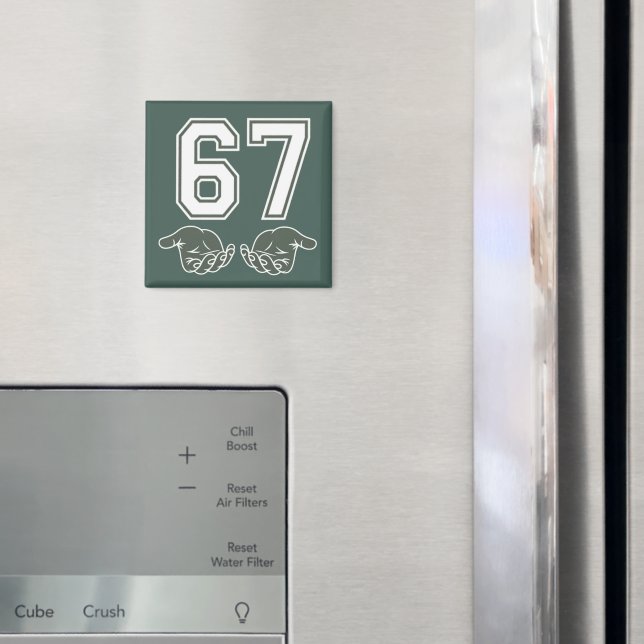 67 Hand Funny Six Seven Meme Generation Alpha  Magnet (In Situ (Fridge))