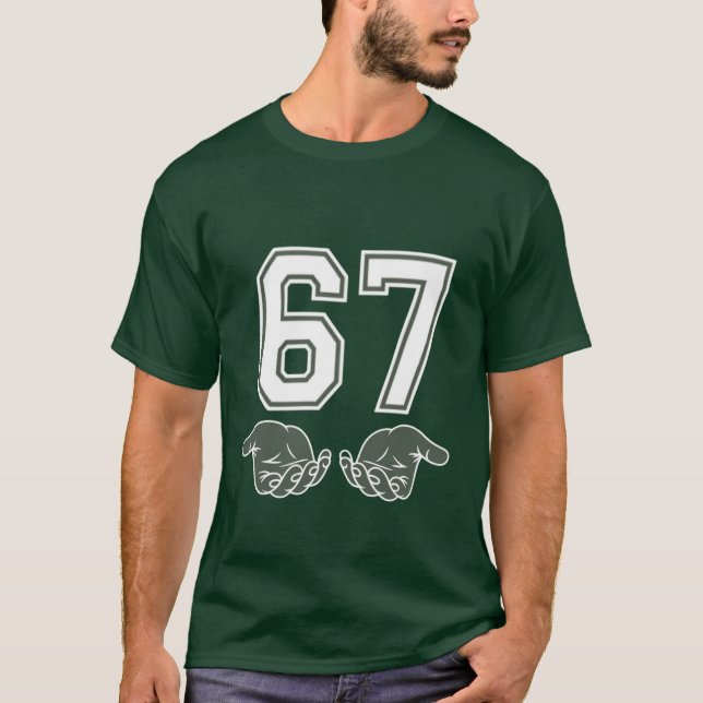 67 Hand Funny Six Seven Meme Generation Alpha  T Shirt (Framsida)