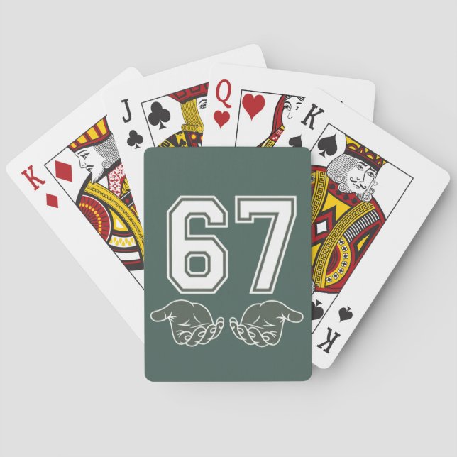 67 Hand Rolig Six Seven Meme Generation Alpha  Casinokort (Baksidan)