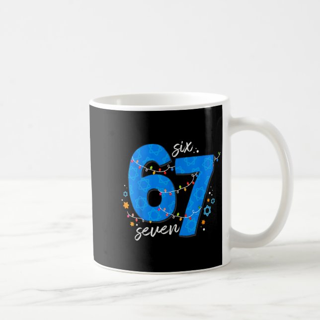 67 Hanukkah Jewish Holiday Menorah Six Seven Meme  Kaffemugg (Höger)