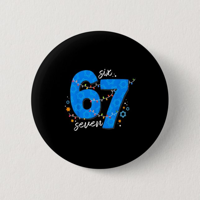 67 Hanukkah Jewish Holiday Menorah Six Seven Meme  Knapp (Framsida)