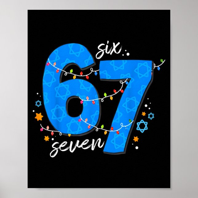 67 Hanukkah Jewish Holiday Menorah Six Seven Meme  Poster (Framsidan)