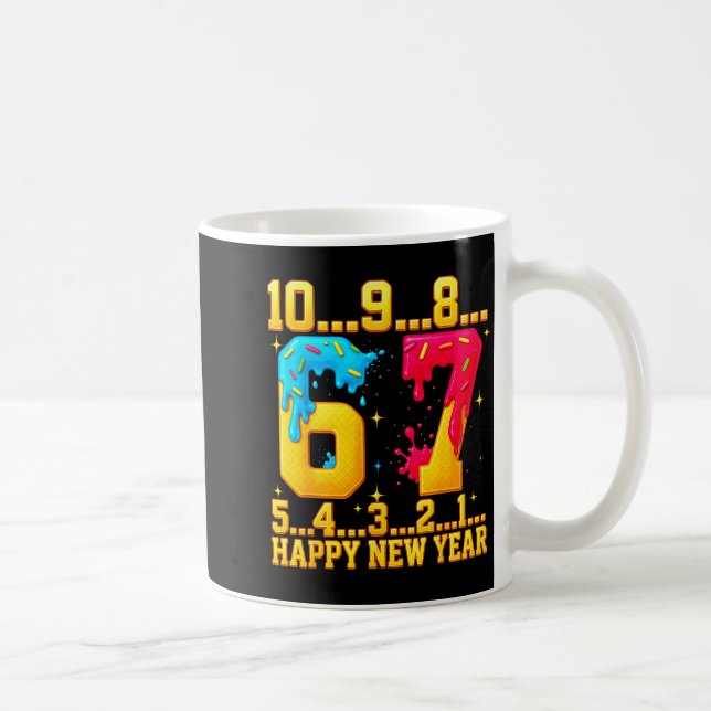 67 Happy New Year Six Seven Funny Countdown 2026  Kaffemugg (Höger)