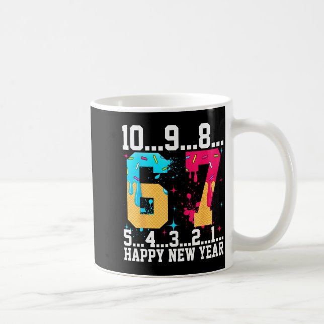67 Happy New Year Six Seven Funny Countdown 2026  Kaffemugg (Höger)