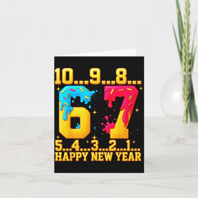 67 Happy New Year Six Seven Funny Countdown 2026  Kort (Framsida)