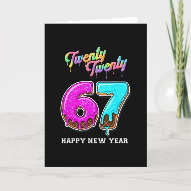 67 Happy New Year's Eve Six Seven Funny 2026 Brain Kort (Framsida)