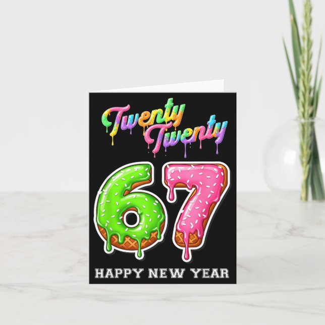 67 Happy New Year's Eve Six Seven Funny 2026 Brain Kort (Framsida)