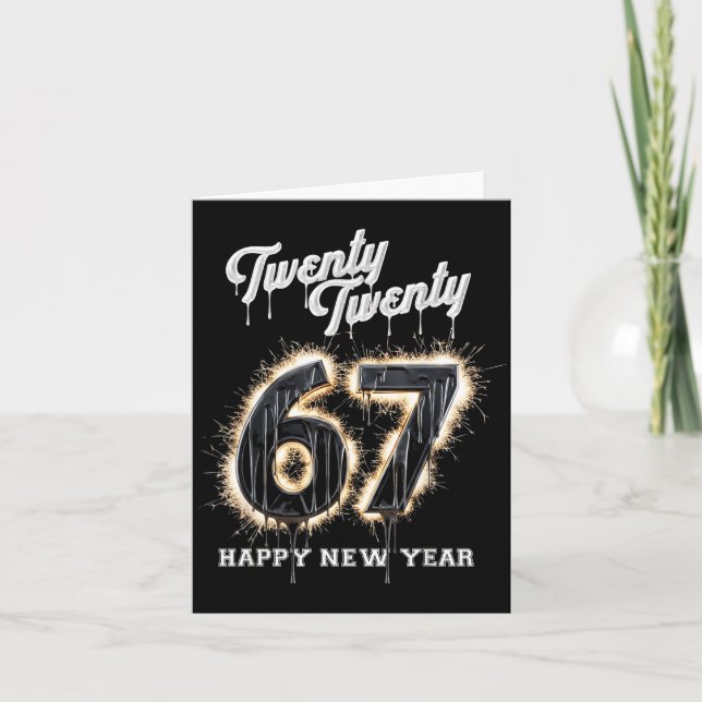 67 Happy New Year's Eve Six Seven Funny 2026 Brain Kort (Framsida)