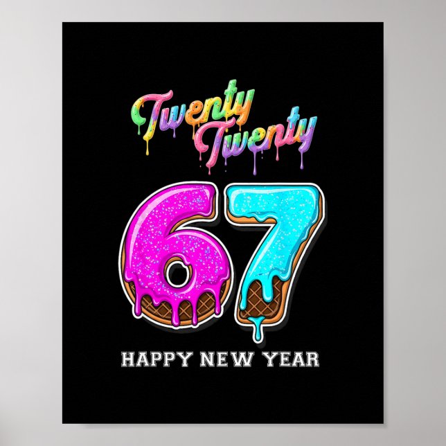 67 Happy New Year's Eve Six Seven Funny 2026 Brain Poster (Framsidan)