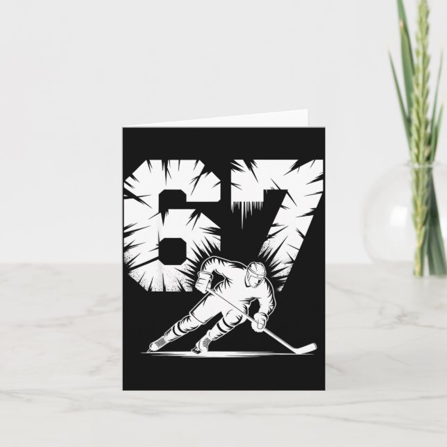 67 Hockey Cool Six Seven Gen Alpha Slang Winter St Kort (Framsida)