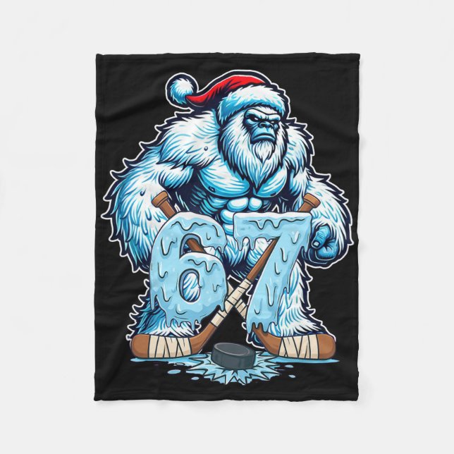 67 Hockey Drip Number Funny Meme Style Boys Graphi Fleecefilt (Framsidan)