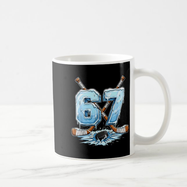 67 Hockey Drip Number Funny Meme Style Boys Graphi Kaffemugg (Höger)