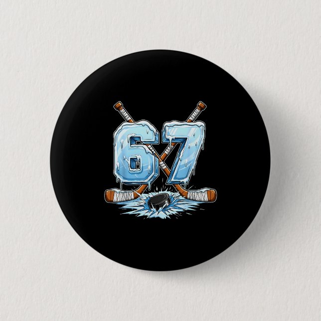 67 Hockey Drip Number Funny Meme Style Boys Graphi Knapp (Framsida)