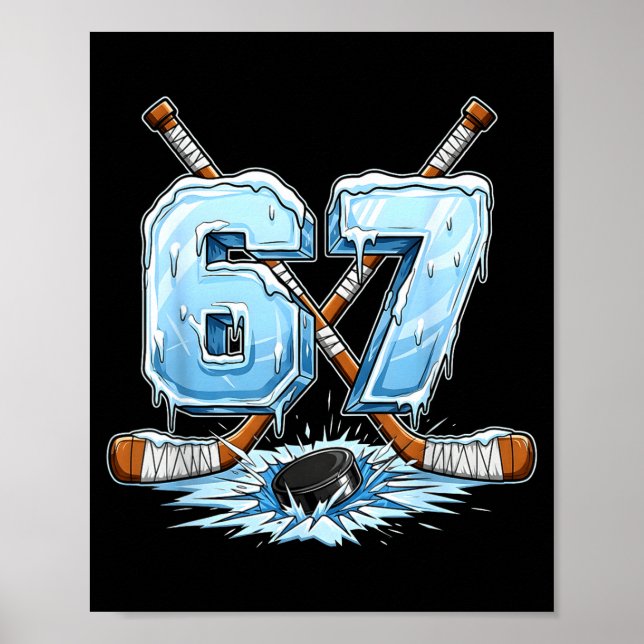 67 Hockey Drip Number Funny Meme Style Boys Graphi Poster (Framsidan)