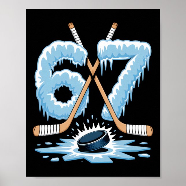67 Hockey Drip Number Funny Meme Style Cool Graphi Poster (Framsidan)