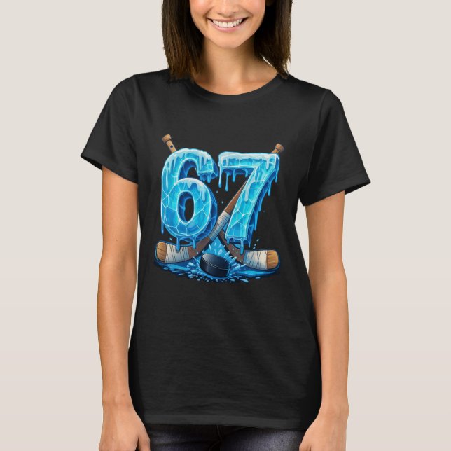 67 Hockey Drip Number Funny Meme Style Six Seven  T Shirt (Framsida)