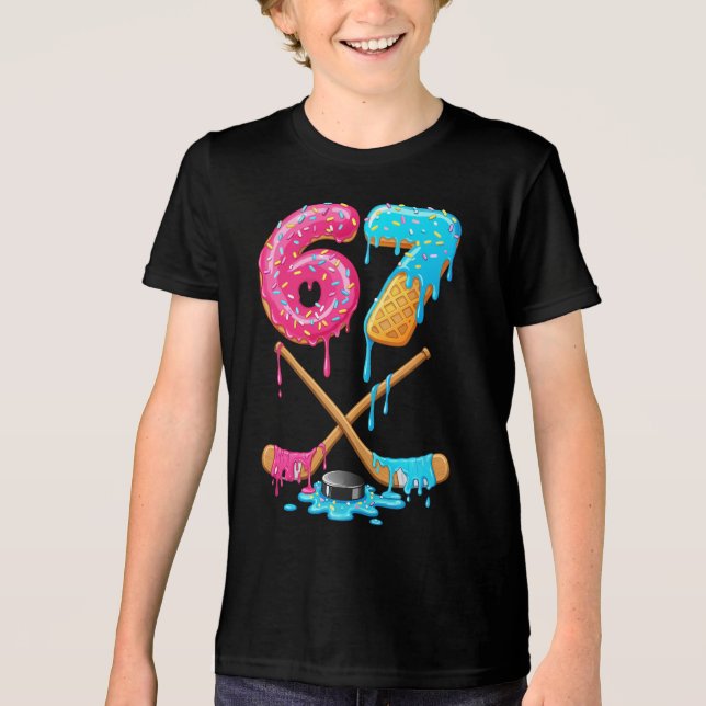 67 hockey Drip Number Funny Six Seven 6 7 Meme T Shirt (Framsida)