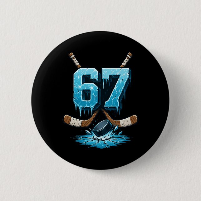 67 Hockey Drip Number Six Seven Meme  Knapp (Framsida)