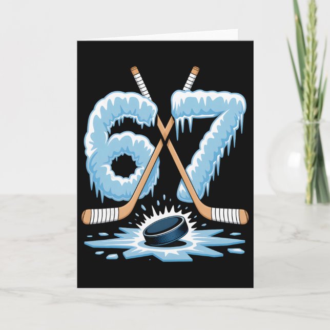 67 Hockey Drip Nummer Roligt Meme Stil Cool Graphi Kort (Framsida)